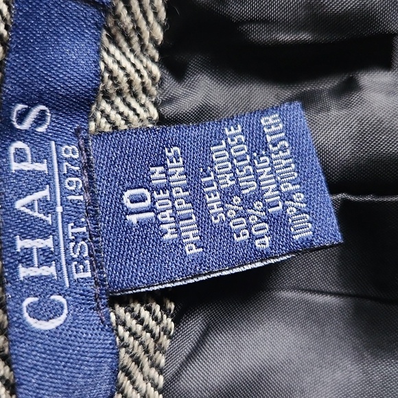 Chaps Grey Herringbone Wool Blend Skirt - Picture 9 of 9